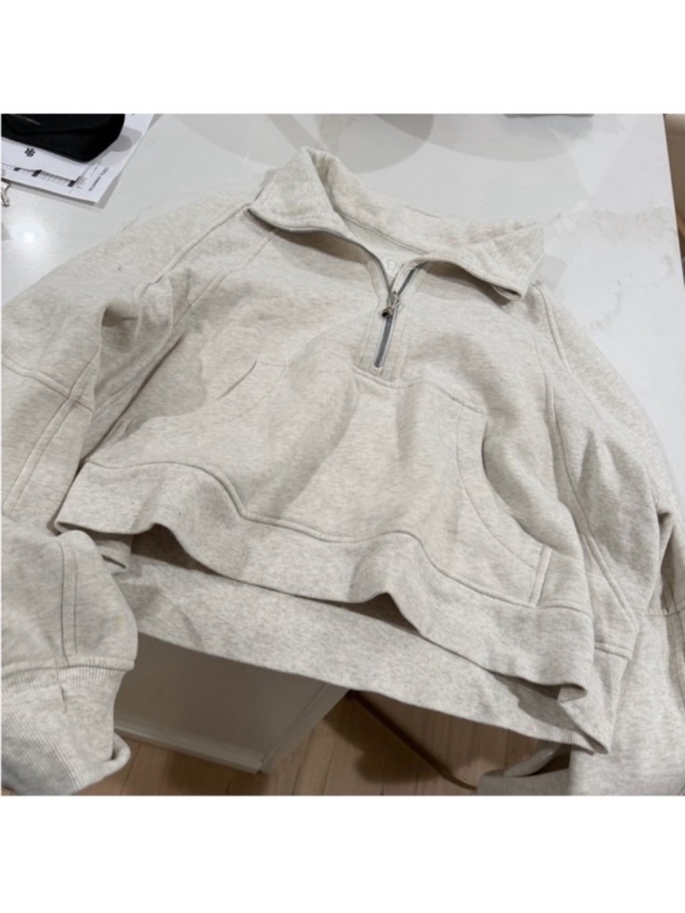 lululemon athletica Cropped Half-Zip Pullover - Oatmeal Heather  M/L